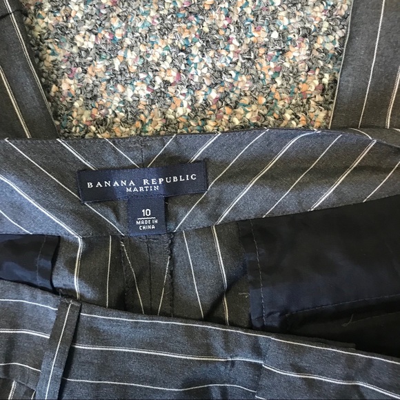 Banana Republic grey pinstripe Martin pants sz 10 - Picture 2 of 6